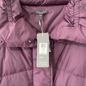 Eileen Fisher Woman Funnel Neck Puffer Down Coat
